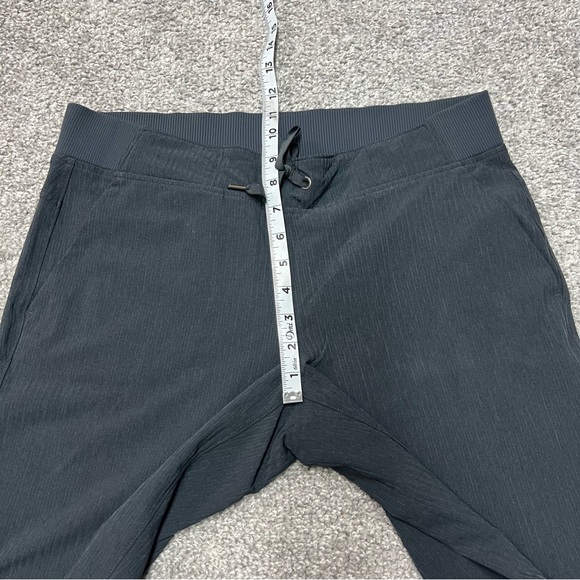 Athleta Midtown Trouser Womens 10 Gray Flare Wide Leg Pants Drawstring Pull On - Picture 4 of 10